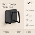 Porte-éponge mural noir adhésif – sans perçage
