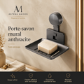 Porte-savon mural anthracite adhésif – sans perçage